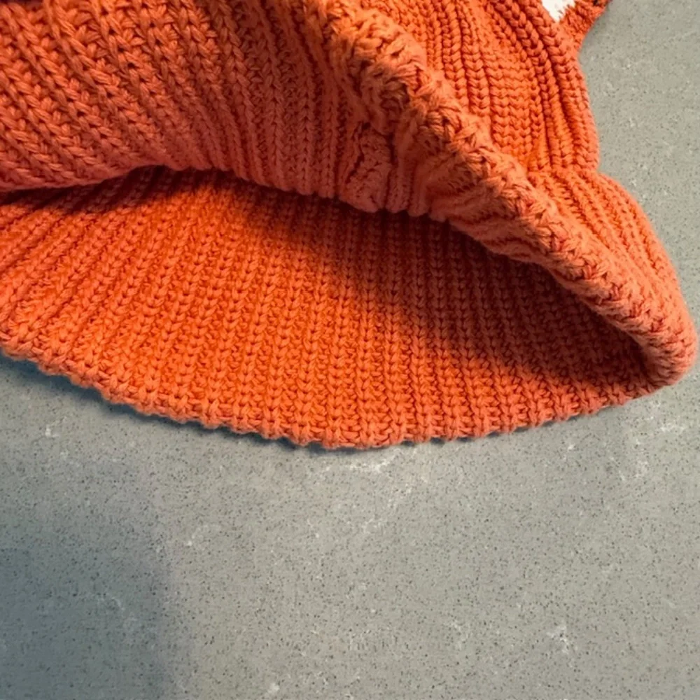 NWOT-Love Your Melon LYM Youth Beanie Orange Fox Ear Knit Logo Cap Hat New